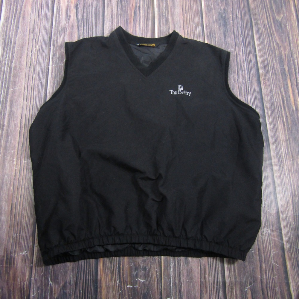 Sunderland of Scotland Golf Vest Men XXL Black The Belfry V-Neck Pullover Wind